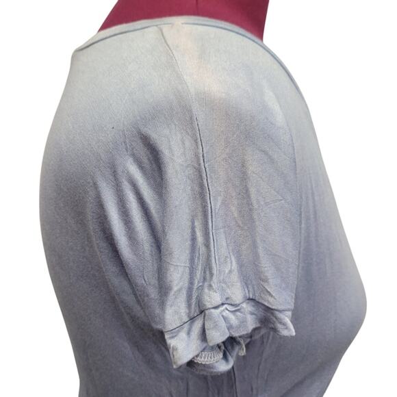 Oh Concept Collection Womens L/XL Short Sleeve V Neck Ombre Tee Shirt - Picture 6 of 7